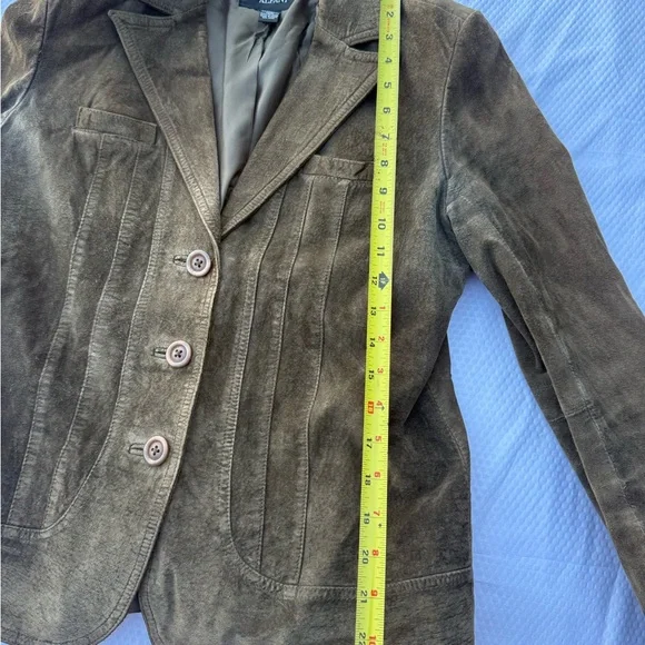 Alfani Women's Chocolate Brown Blazer , 100 % leather - Picture 3 of 5